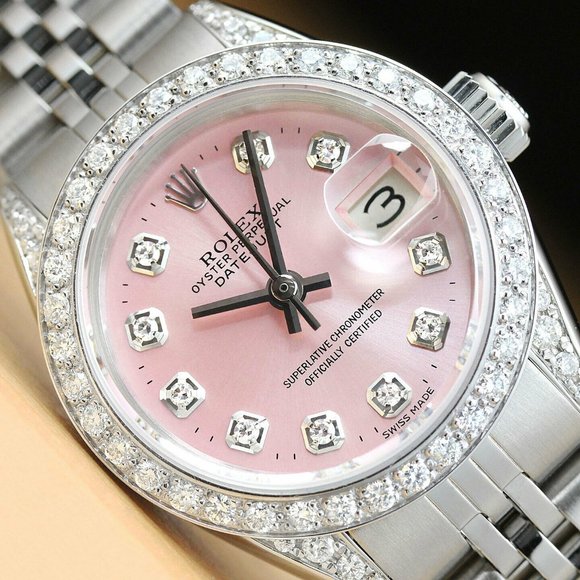 Sale! Rolex Pink Date 18k White Gold Ladies Watch - Picture 2 of 6